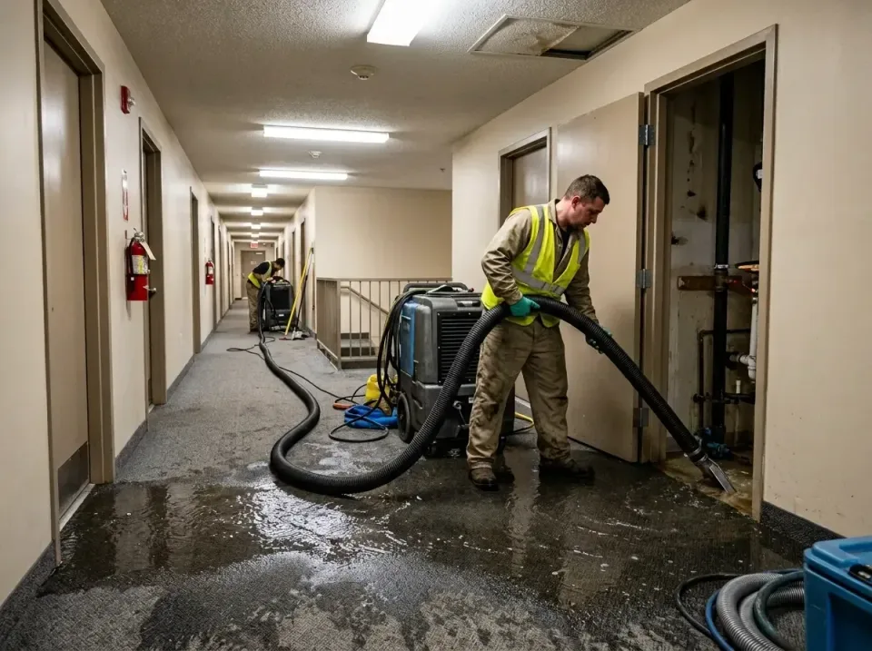 multi-unit-apartment-hallway-f-005 — frequently asked questions, Emergency Burst Pipe Water Extraction & Removal in Burns Ha…